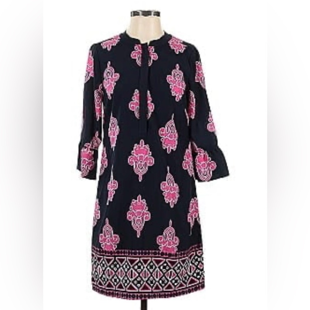Crown & Ivy Navy and Pink Floral Dress, Perfect for the Office, Summer